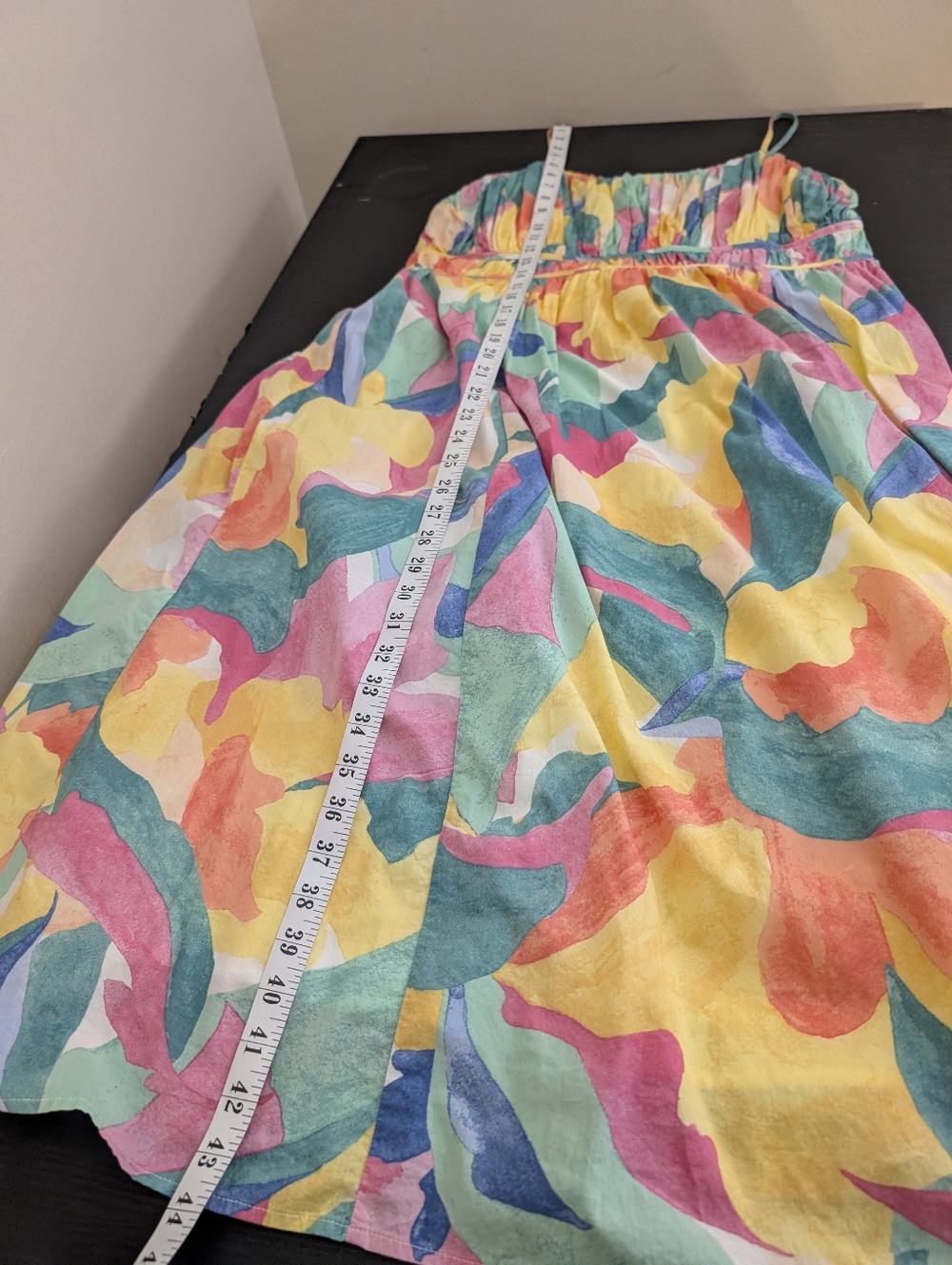 Reitmans 100% Cotton Midi Sundress Abstract Colorful Print Tropical Boho Chic  L - Picture 6 of 9